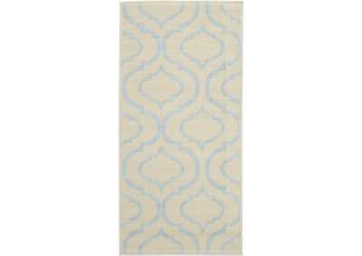 Image for Nourison Jubilant 2' x 4' Small White and Blue Trellis Area Rug