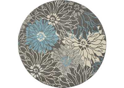Image for Nourison Passion 8' Round Charcoal and Blue Area Rug
