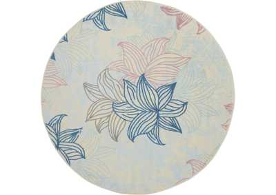 Image for Nourison Jubilant JUB08 White Multicolor 5' Round Beach Area Rug