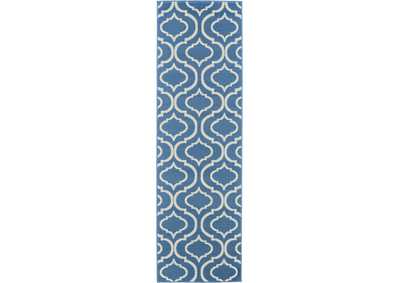 Image for Nourison Jubilant JUB19 Blue 7' Runner Low-pile Hallway Rug