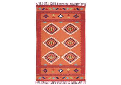 Image for Nourison Baja BAJ02 Orange 7'x10' Large Flat Weave Rug