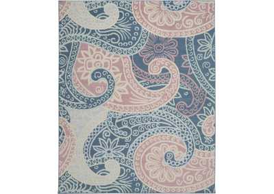Image for Nourison Jubilant JUB13 Pink and Blue 8'x10' Large Low-pile Rug