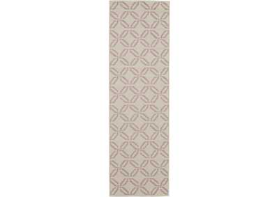 Image for Nourison Jubilant JUB17 White and Pink 7' Runner Low-pile Hallway Rug