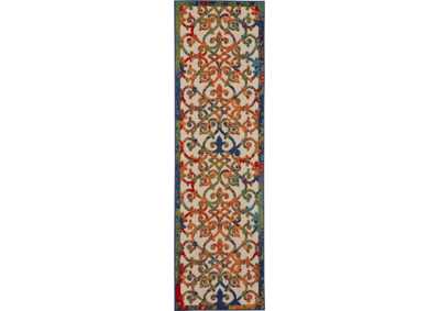 Image for Nourison Aloha ALH21 10' Runner Multicolor Easy-care Indoor-outdoor Rug