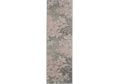 Image for Nourison Tranquil TRA08 Pink and Grey 7' Runner Hallway Rug