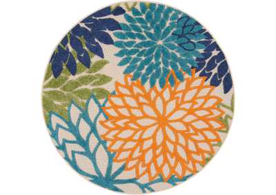 Image for Nourison Aloha ALH05 Multicolor 4' Round Indoor-outdoor Area Rug