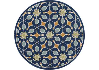 Image for Nourison Caribbean CRB07 Navy Blue 4' Round Area Rug