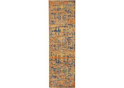 Image for Nourison Passion PSN07 Orange and Blue 8' Runner Hallway Rug