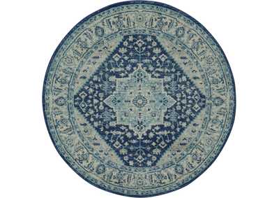 Image for Nourison Tranquil TRA06 Blue and White 5' Round Persian Area Rug