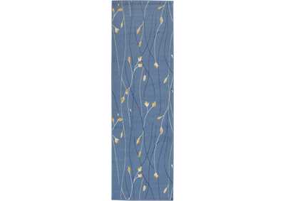 Image for Nourison Grafix GRF15 Blue 8' Runner Hallway Rug