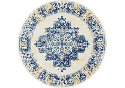 Image for Nourison Grafix GRF14 White and Blue 5' Round Area Rug