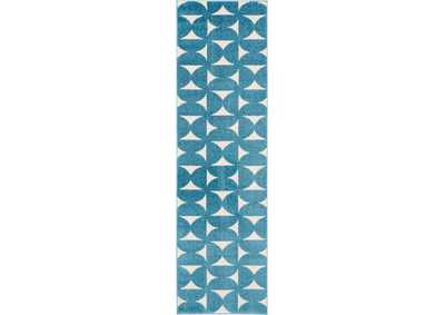 Image for Nourison Harper DS301 Blue 8' Runner Hallway Rug