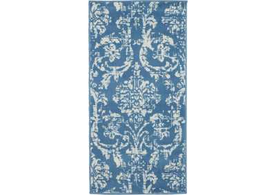 Image for Nourison Jubilant 2' x 4' Small Blue Damask Area Rug