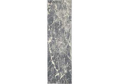 Image for kathy ireland Home Sahara KI393 Charcoal Grey 8' Runner Hallway Rug