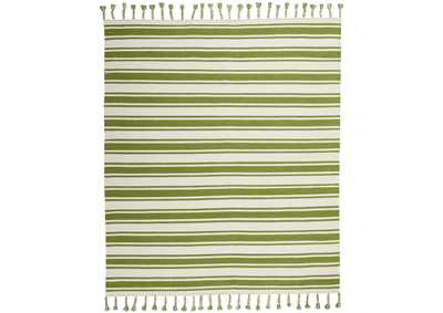 Image for Nourison Rio Vista DST01 White and Green 8'x11' Oversized Flat Weave Rug