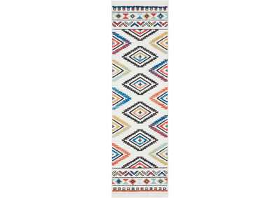 Image for Nourison South Western NAV06 White Multicolor 8' Runner Hallway Rug