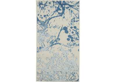 Image for Nourison Jubilant 2' x 4' Small White and Blue Nature-inspired Area Rug