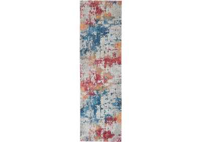 Image for Nourison Ankara Global ANR10 Multicolor 6' Runner Textured Hallway Rug