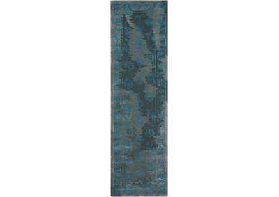 Image for Nourison Opaline OPA12 Black and Blue 8' Runner Hallway Rug