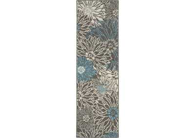 Image for Nourison Passion 6' Runner Charcoal and Blue Area Rug