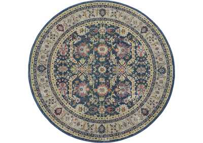 Image for Nourison Ankara Global ANR13 Navy Blue Multicolor 6' Round Persian Area Rug