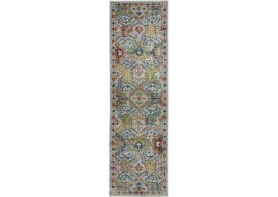 Image for Nourison Ankara Global ANR12 Grey Multicolor 8' Runner Textured Hallway Rug