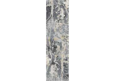 Image for Nourison Fusion FSS10 Beige and Grey 8' Runner Plush Shag Hallway Rug