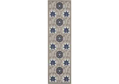 Image for Nourison Aloha 8' Runner Grey Patio Area Rug