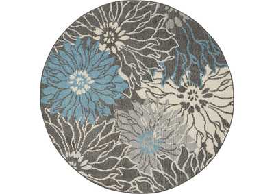 Image for Nourison Passion 5' Round Charcoal and Blue Area Rug
