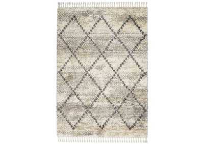 Image for Nourison Oslo Shag OSL01 5'x8' Ivory and Grey Scandinavian Shag Rug