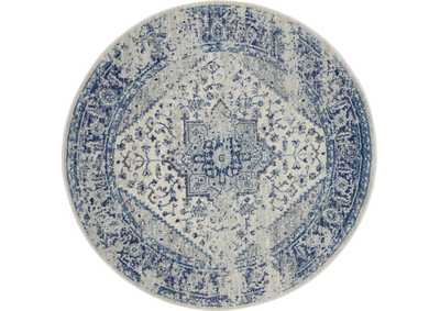 Image for Nourison Tranquil TRA06 Navy Blue and White 5' Round Persian Area Rug