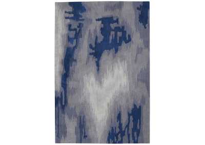 Image for Nourison Symmetry SMM10 Navy Blue and Grey Artistic Area Rug