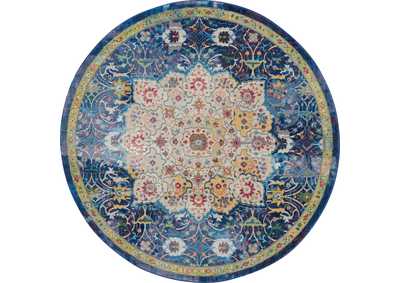 Image for Nourison Ankara Global ANR03 Blue 6' Round Oushak Area Rug