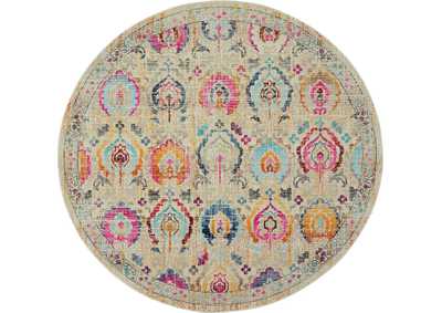 Image for Nourison Vintage Kashan VKA04 Ivory Multicolor 6' Round Persian Area Rug