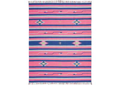 Image for Nourison Baja BAJ01 Pink and Blue 8'x10' Large Flat Weave Rug