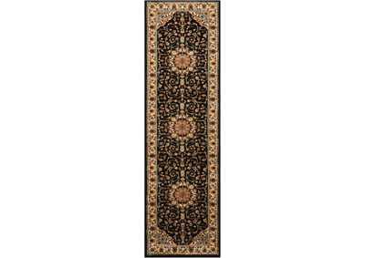 Image for Nourison Delano DEL04 Black 8' Runner Hallway Rug