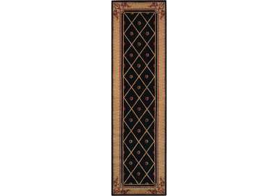 Image for Nourison Ashton House AS03 Black 8' Runner Hallway Rug