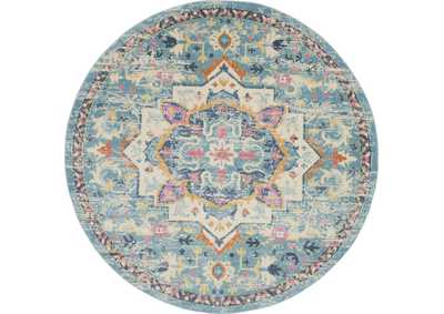 Image for Nourison Passion 8' Round Ivory, Light Blue Bohemian Area Rug