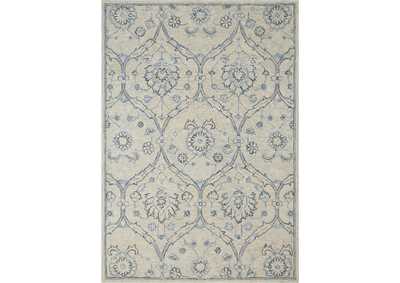 Image for Nourison Jazmine JAZ03 Ivory and Blue 5'x8' Moroccan Area Rug