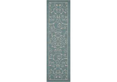 Image for Nourison Home & Garden RS019 Blue 8' Runner Hallway Rug