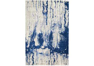 Image for Nourison Twilight TWI29 Navy Blue and White 6'x8' Painterly Area Rug