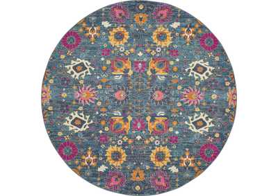 Image for Nourison Passion PSN01 Blue Multicolor 8' Round Hallway Rug