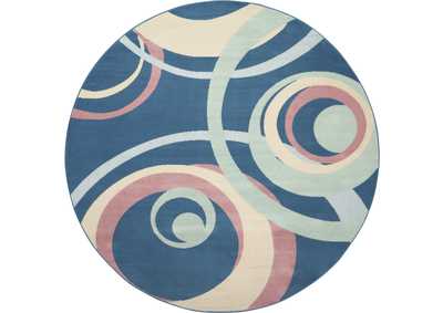 Image for Nourison Grafix GRF21 Blue and Pink 8' Round Large Rug