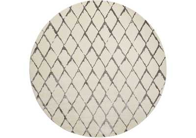 Image for Nourison Twilight TWI15 Silver and White 8' Round Large Rug