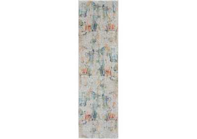 Image for Nourison Ankara Global ANR09 White Multicolor 8' Runner Textured Hallway Rug