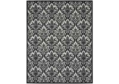 Image for Nourison Damask DAS02 Black and White 8'x10' Large Flat Rug