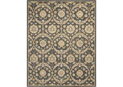 Image for Nourison Jazmine JAZ03 Dark Blue and Gold 9'x12' Oversized Wool Rug
