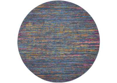 Image for Nourison Passion 4' Round Blue Multicolor Area Rug