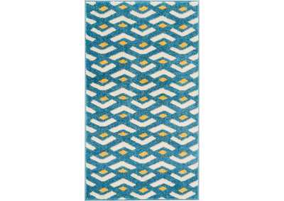 Image for Nourison Harper 2' X 4' Blue Retro Area Rug