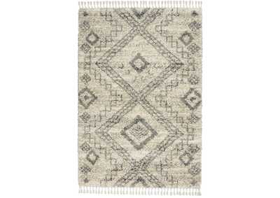 Image for Nourison Oslo Shag OSL02 4'x6' Ivory and Grey Scandinavian Shag Rug